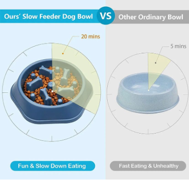 Pet Slow Feeder Bowl / Anti-Gulping Food Plate